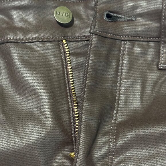 NYDJ Marilyn Straight Coffee Coated Jeans With Lift Tuck Technology 14 petite - Picture 13 of 16